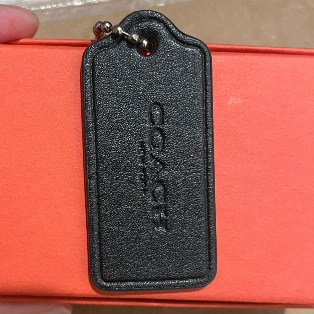 Coach NY Black Leather Hangtag